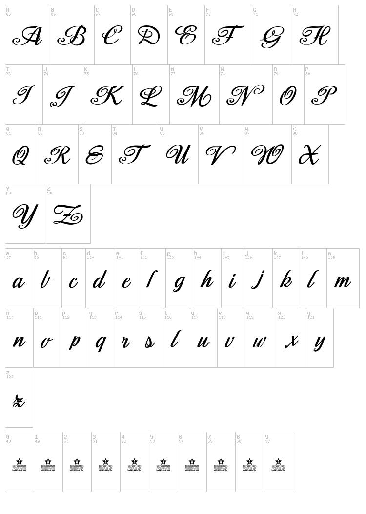 Moderata font map